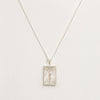 Rectangle Silver Woman & Sun Necklace