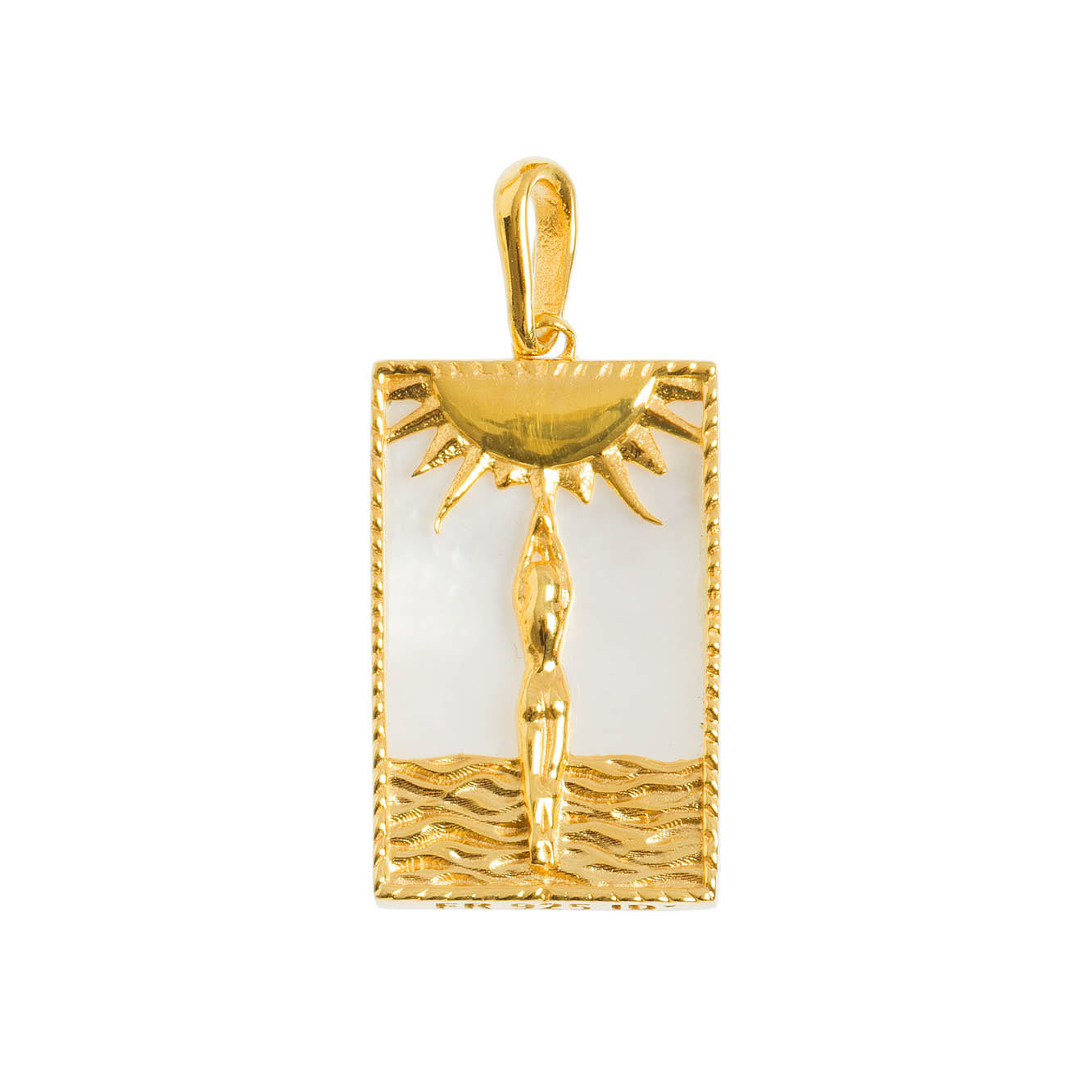 Rectangle Woman and Sun Pendant