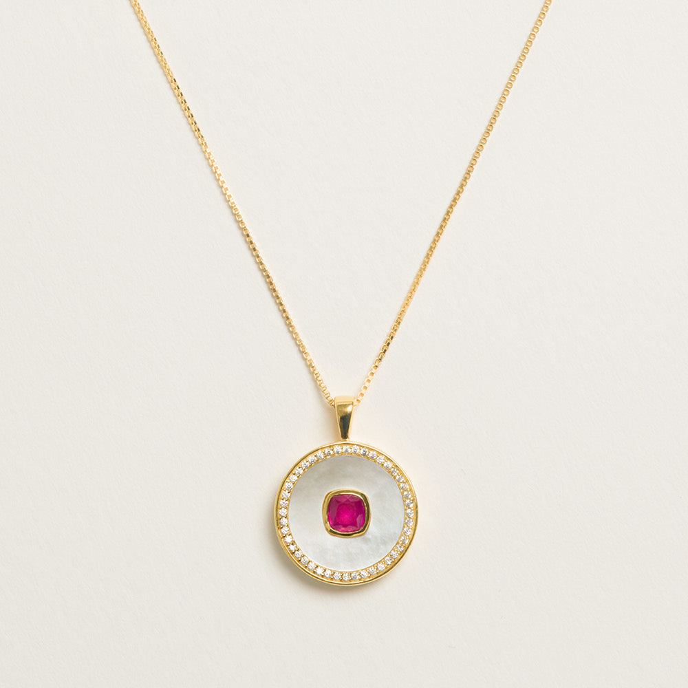 Ruby Mother Of Pearl Necklace