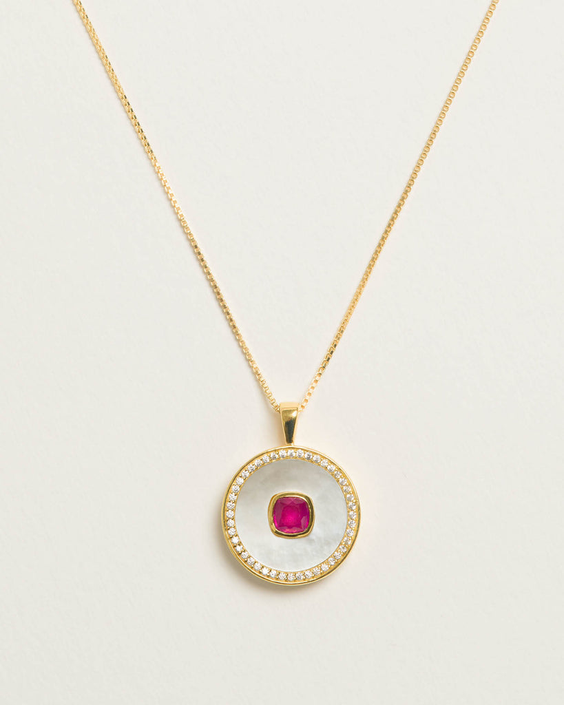 Ruby Mother Of Pearl Necklace