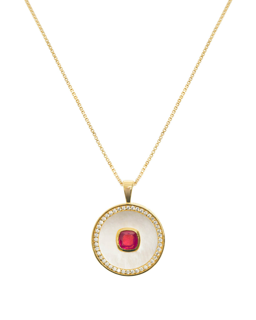 Ruby Mother Of Pearl Necklace