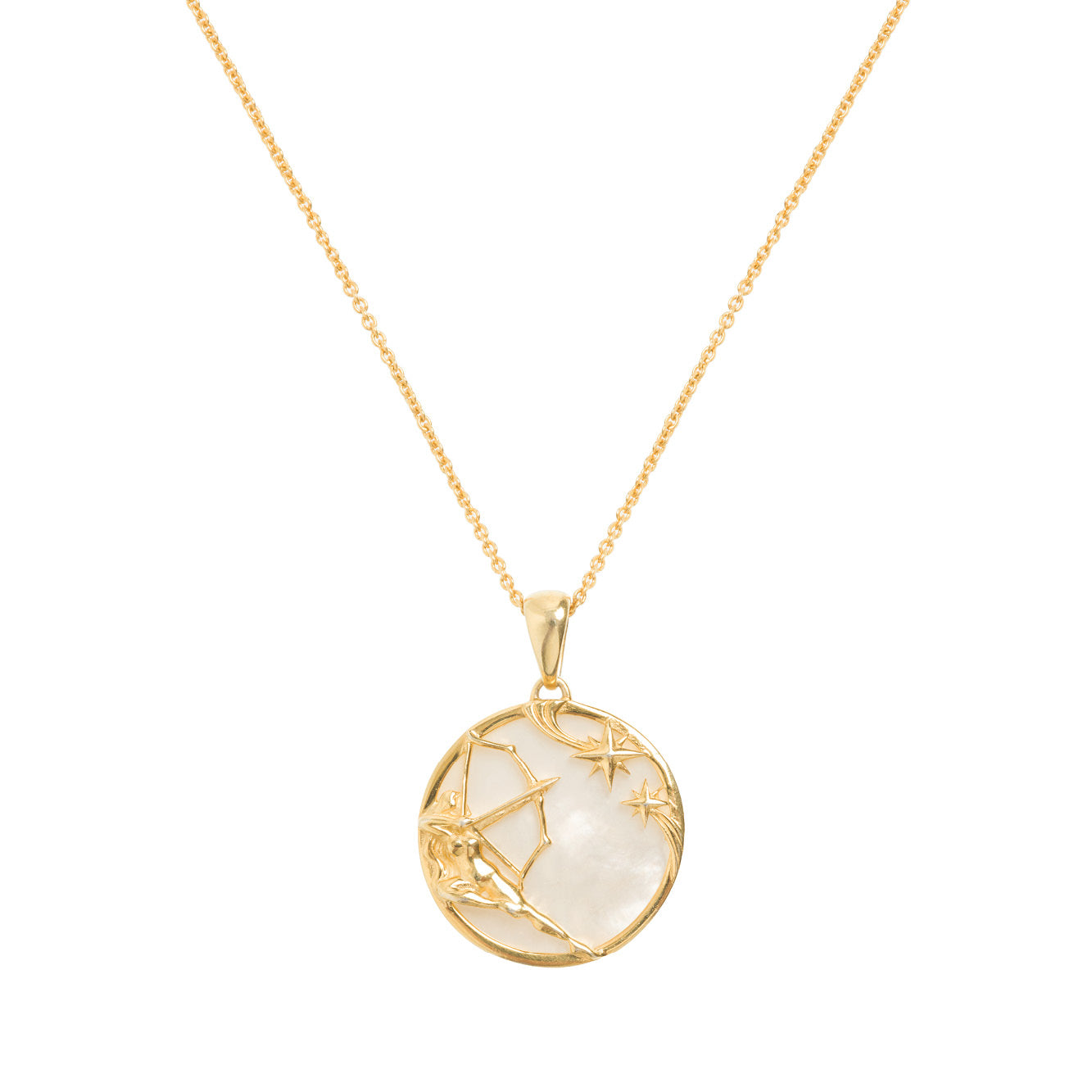 Sagittarius Gold Zodiac Necklace Cut Out