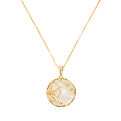 Sagittarius Gold Zodiac Necklace Cut Out