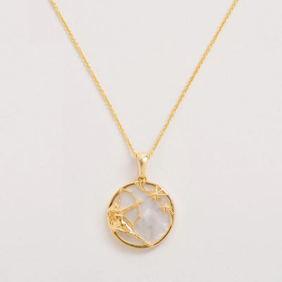 Sagittarius Gold Zodiac Necklace Tonal