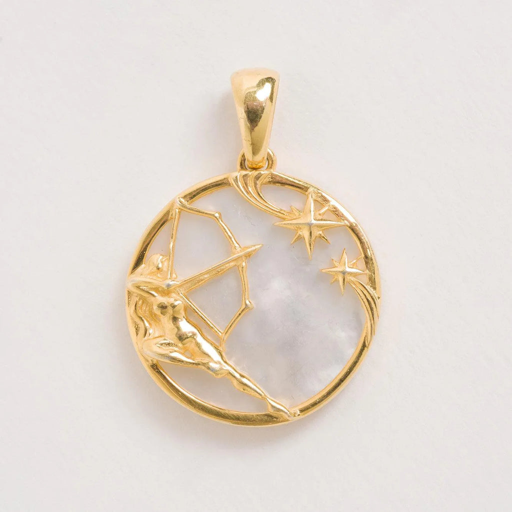 Sagittarius Gold Zodiac Pendant Tonal