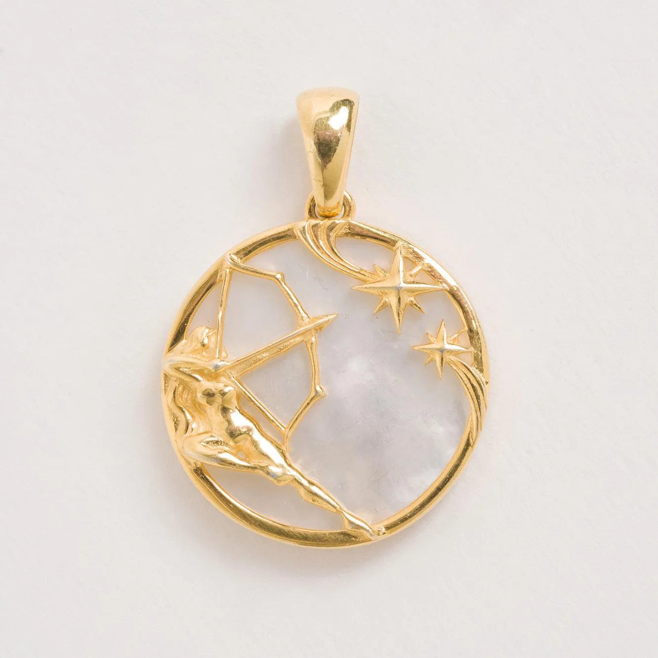 Sagittarius Gold Zodiac Pendant Tonal