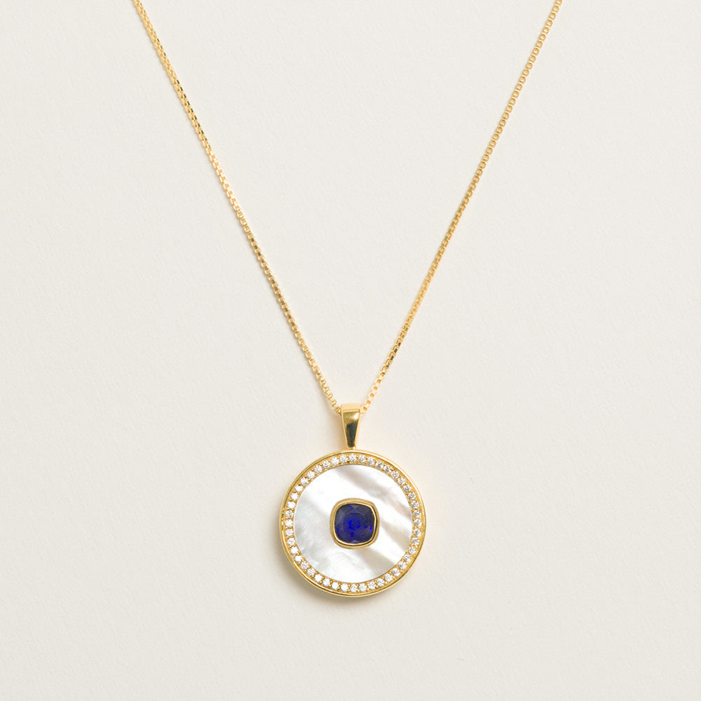 Sapphire Mother Of Pearl Necklace