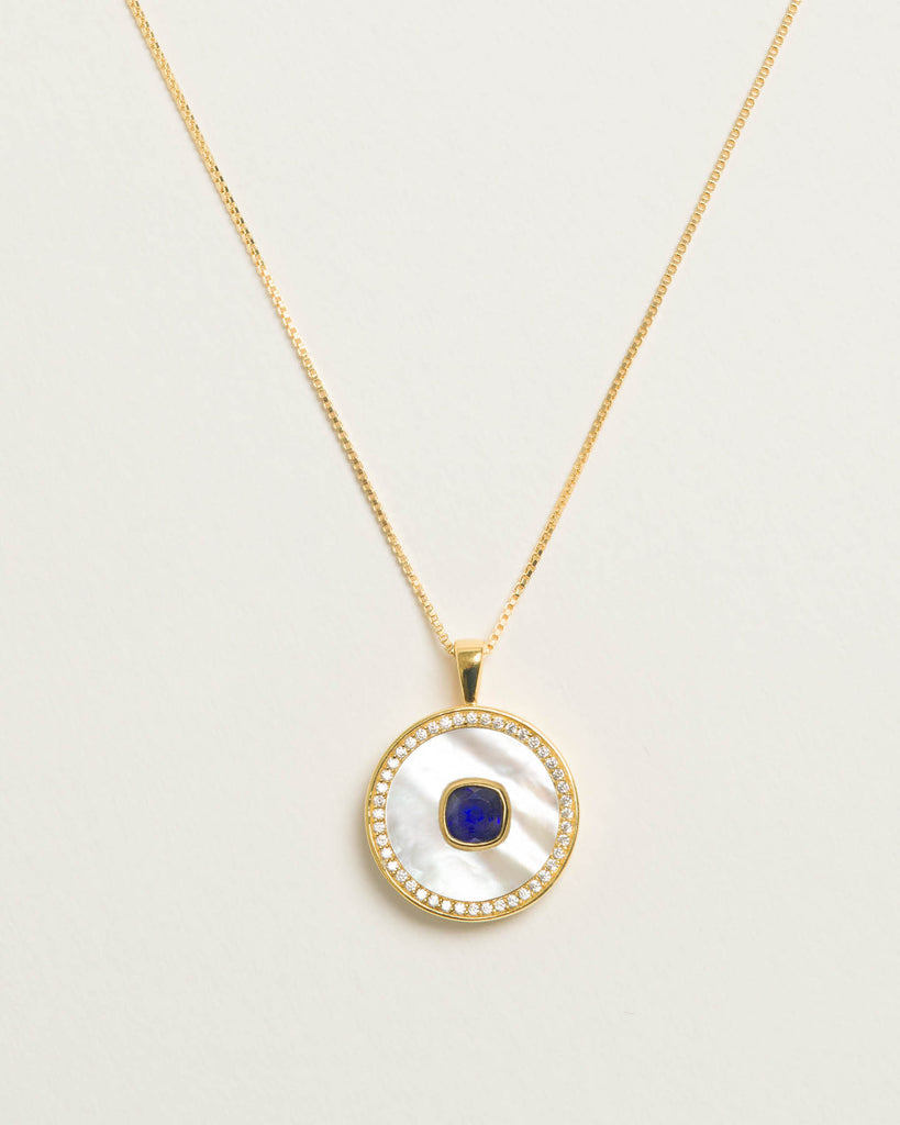 Sapphire Mother Of Pearl Necklace