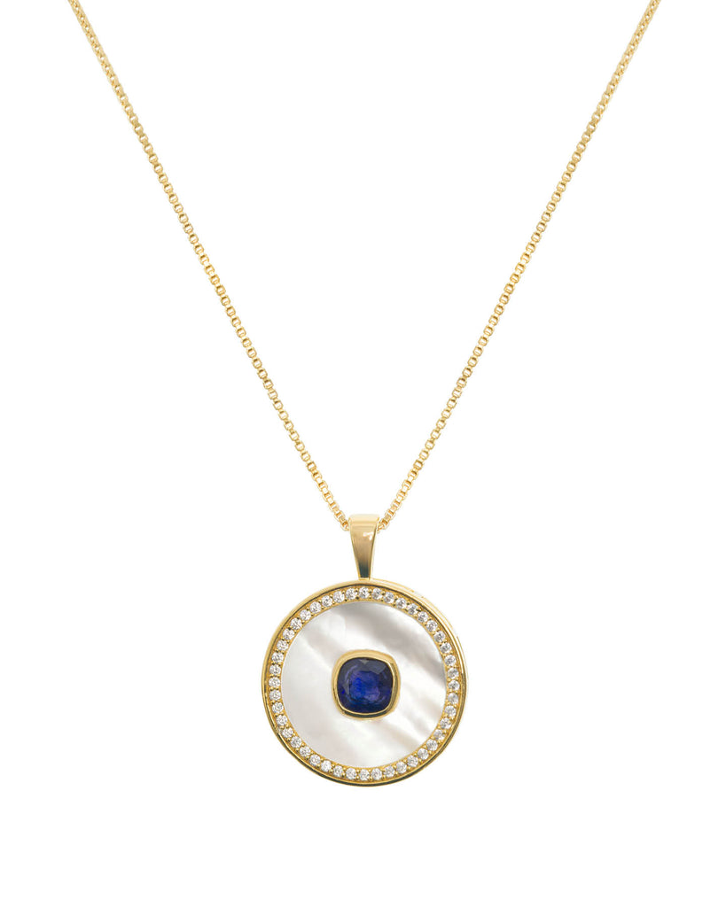 Sapphire Mother Of Pearl Necklace