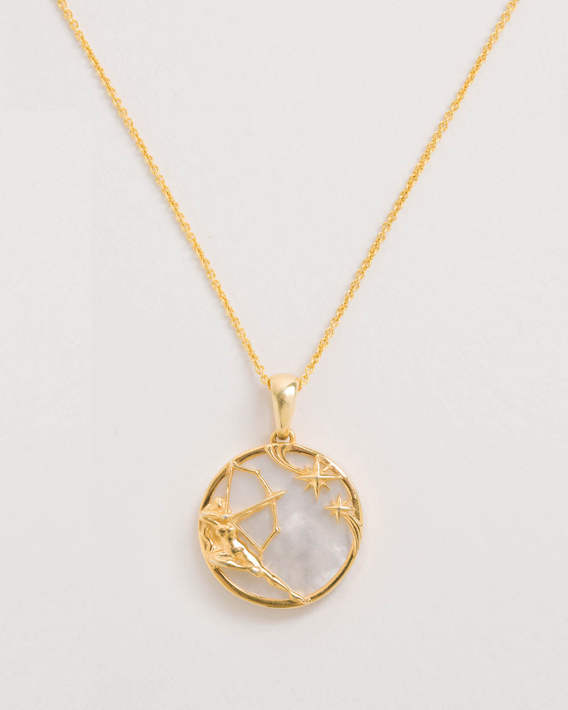 Sagittarius, Gold Zodiac Necklace