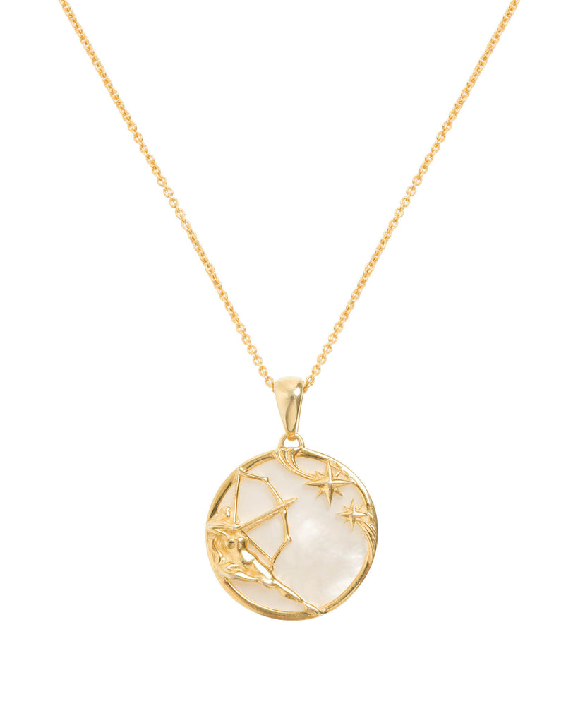 Sagittarius, Gold Zodiac Necklace
