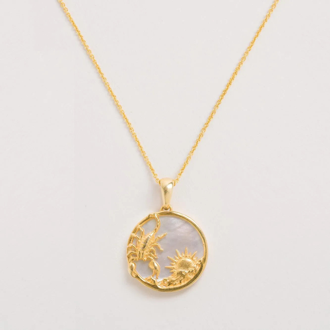 Scorpio Gold Zodiac Necklace Tonal