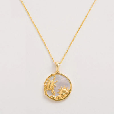 Scorpio Gold Zodiac Necklace Tonal