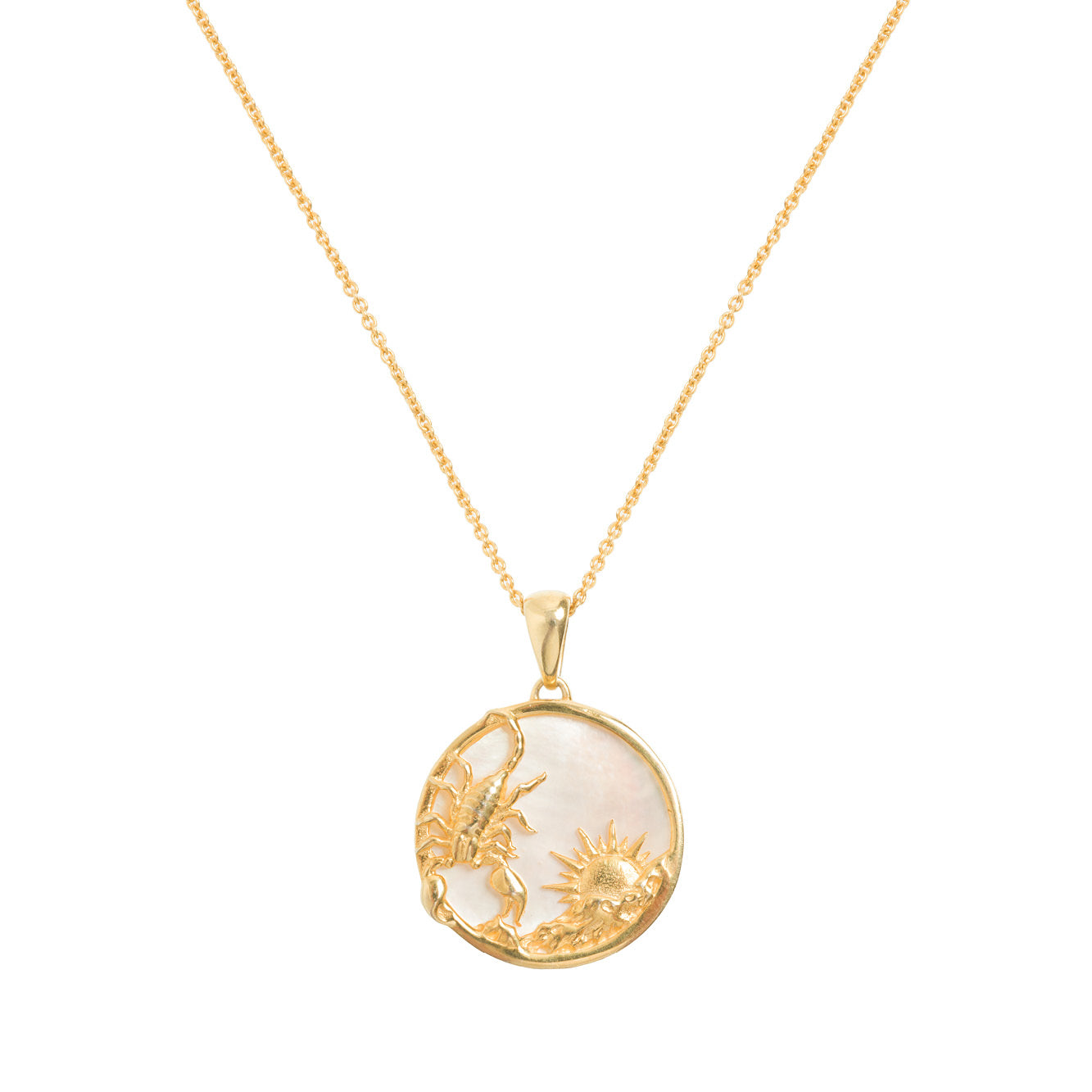 Scorpio Gold Zodiac Necklace Cut Out