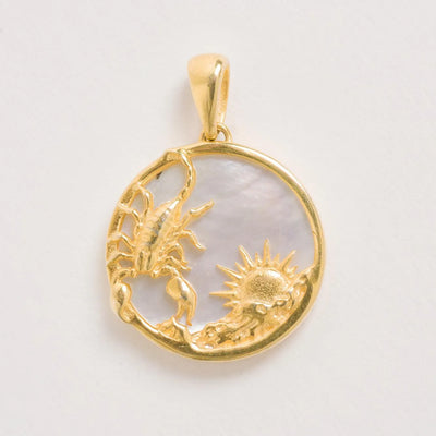 Scorpio Gold Zodiac Pendant Tonal