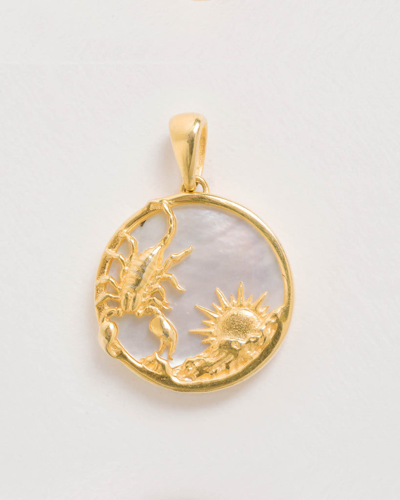 Scorpio, Gold Zodiac Pendant