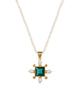 Seed Pearl Necklace with Green Quartz Cross Pendant