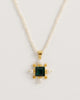 Seed Pearl Necklace with Green Quartz Cross Pendant