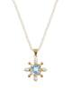 Seed Pearl Necklace with Blue Topaz Cross Pendant
