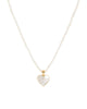 Seed Pearl Necklace with Mother of Pearl Heart Pendant, on white