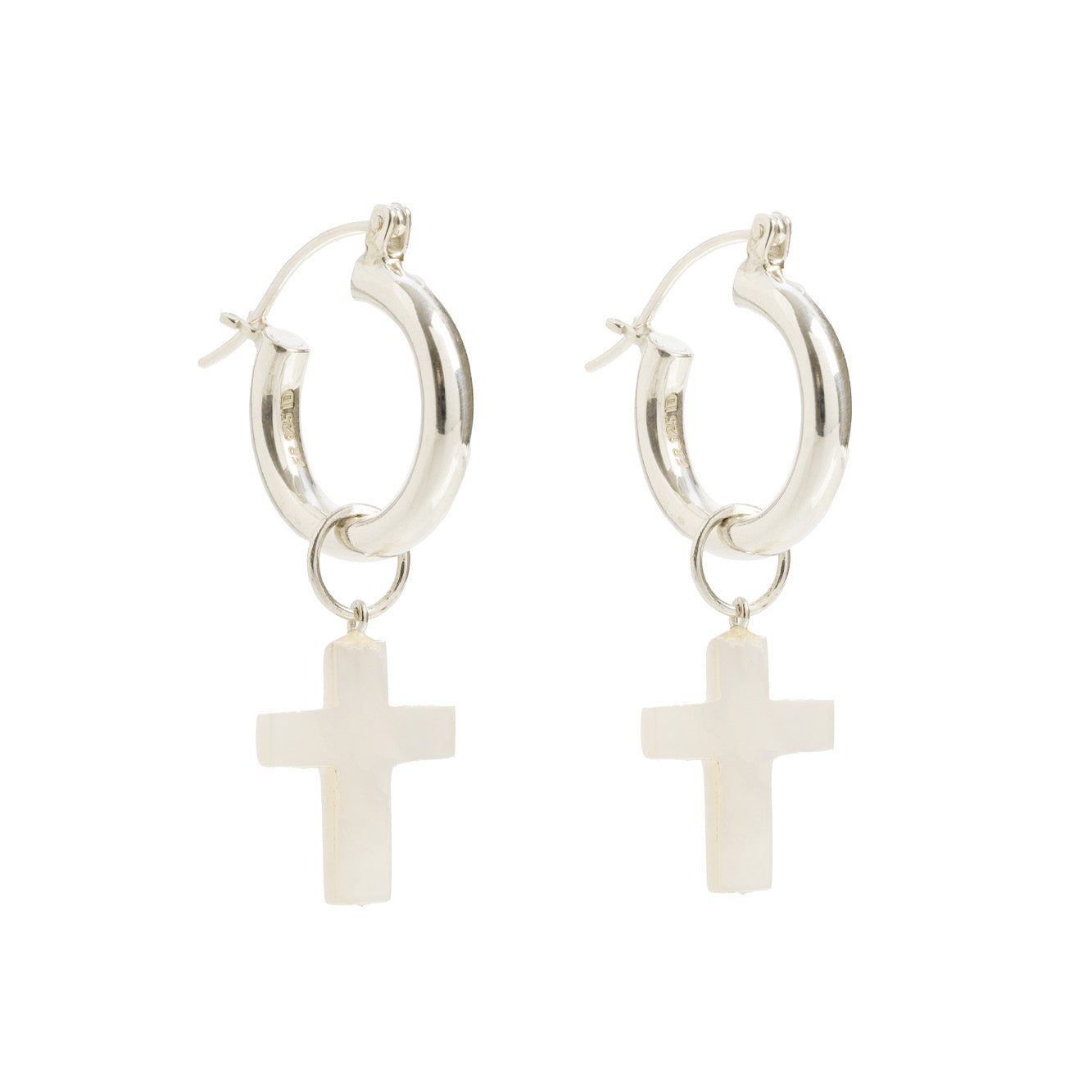 Silver Mini Hoops with Detachable Cross