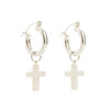 Silver Mini Hoops with Detachable Cross