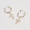 Silver Mini Hoops with Detachable Cross