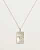 Rectangle Silver Bee Necklace