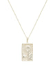 Rectangle Silver Woman & Moon Necklace