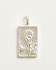Rectangle Silver Woman and Moon Pendant