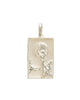 Rectangle Silver Woman and Moon Pendant