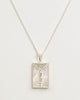 Rectangle Silver Woman & Sun Necklace