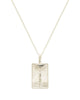 Rectangle Silver Woman & Sun Necklace