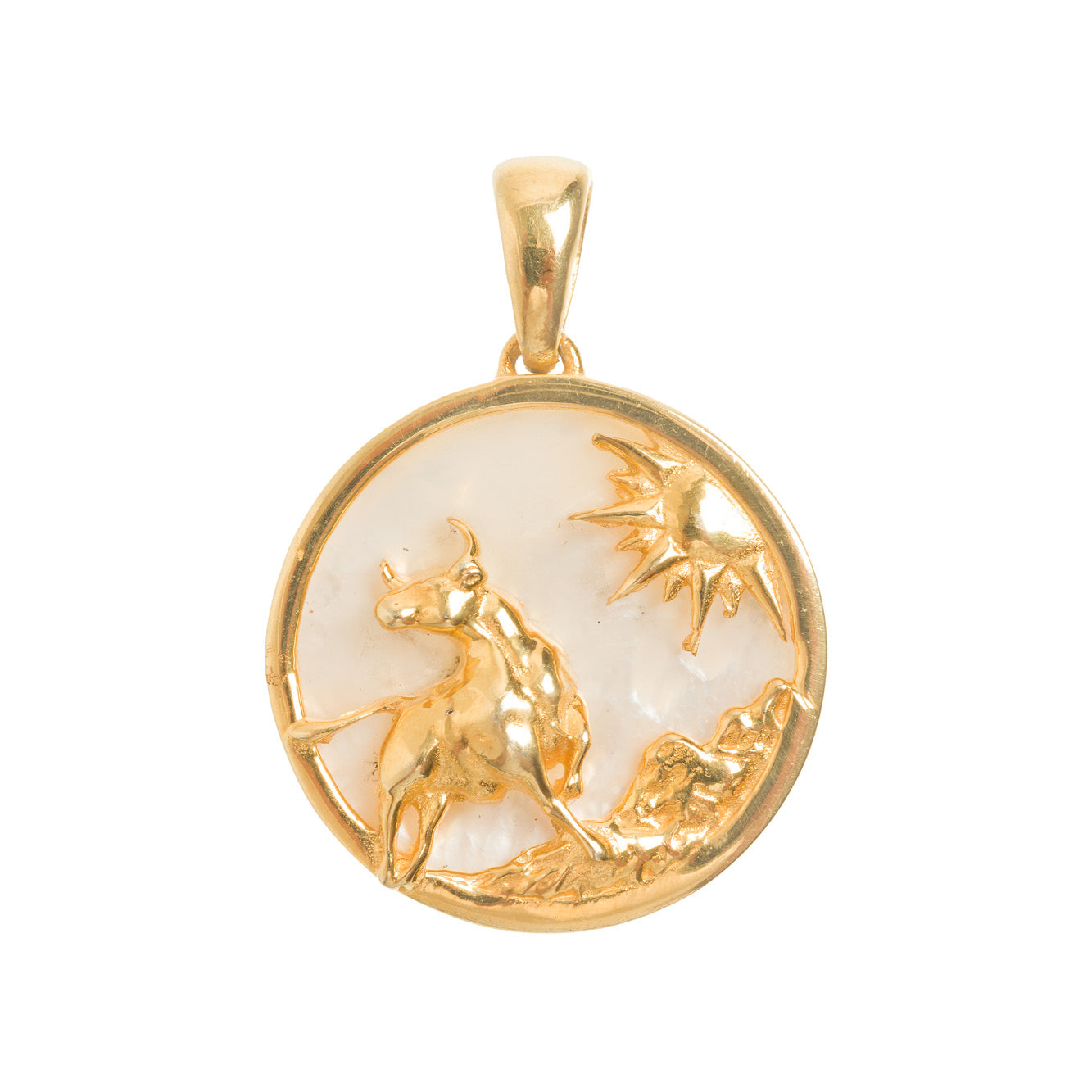 Taurus Gold Zodiac Pendant Cut Out