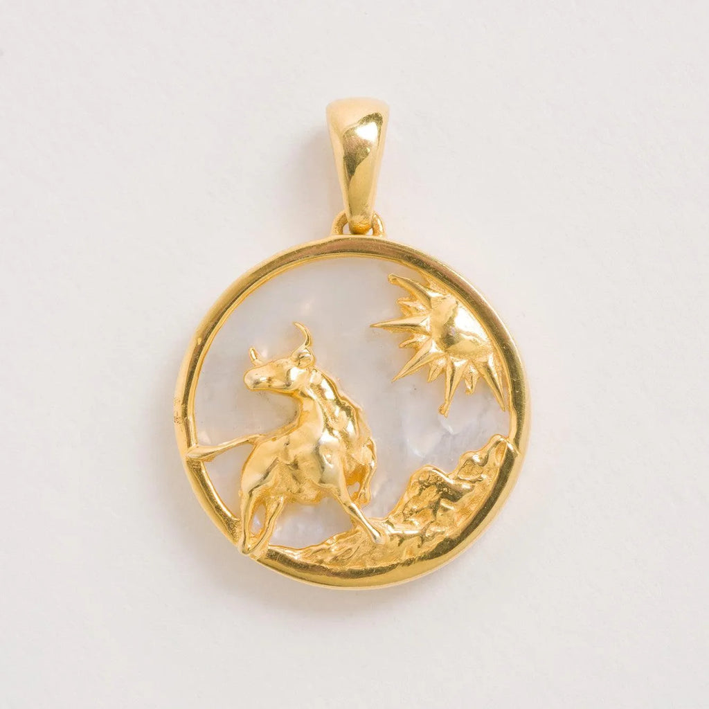 Taurus Gold Zodiac Pendant Tonal