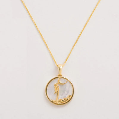 Virgo Gold Zodiac Necklace Tonal