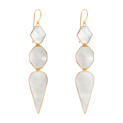 Warrioress Mother of Pearl Earrings