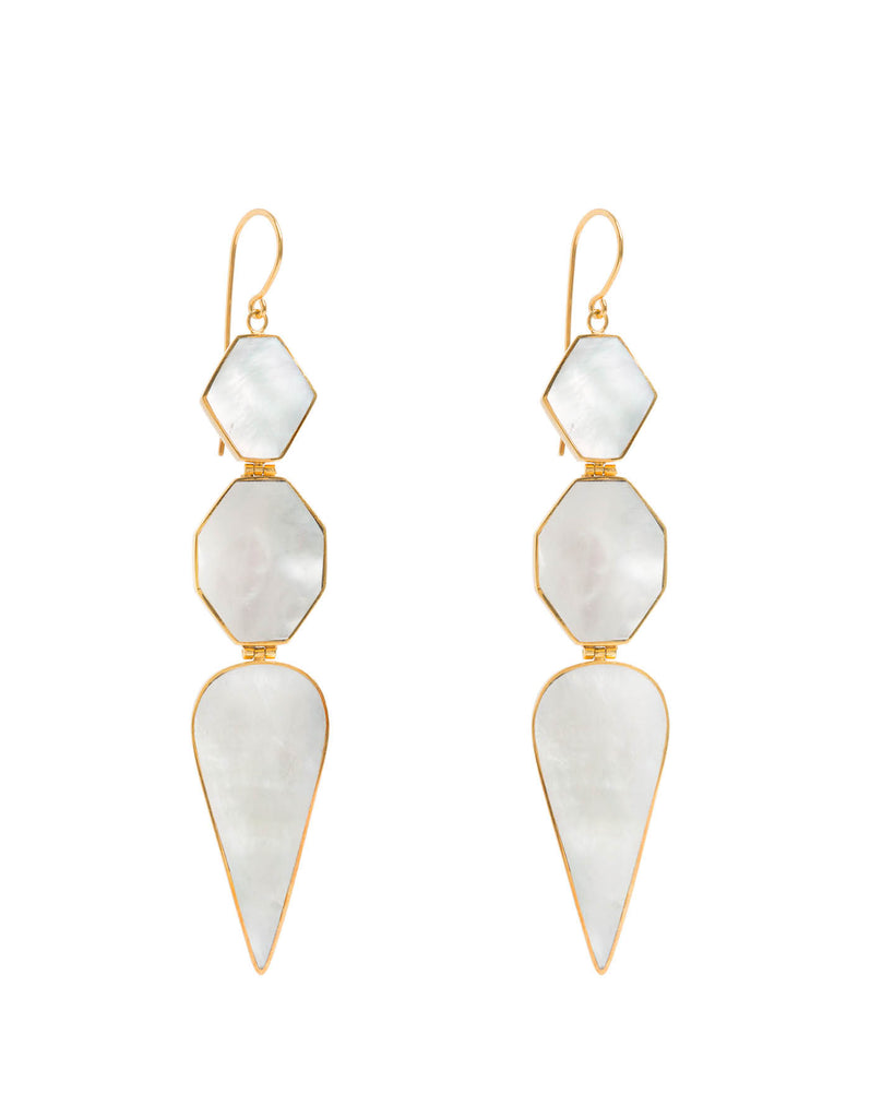 Warrioress Mother of Pearl Earrings