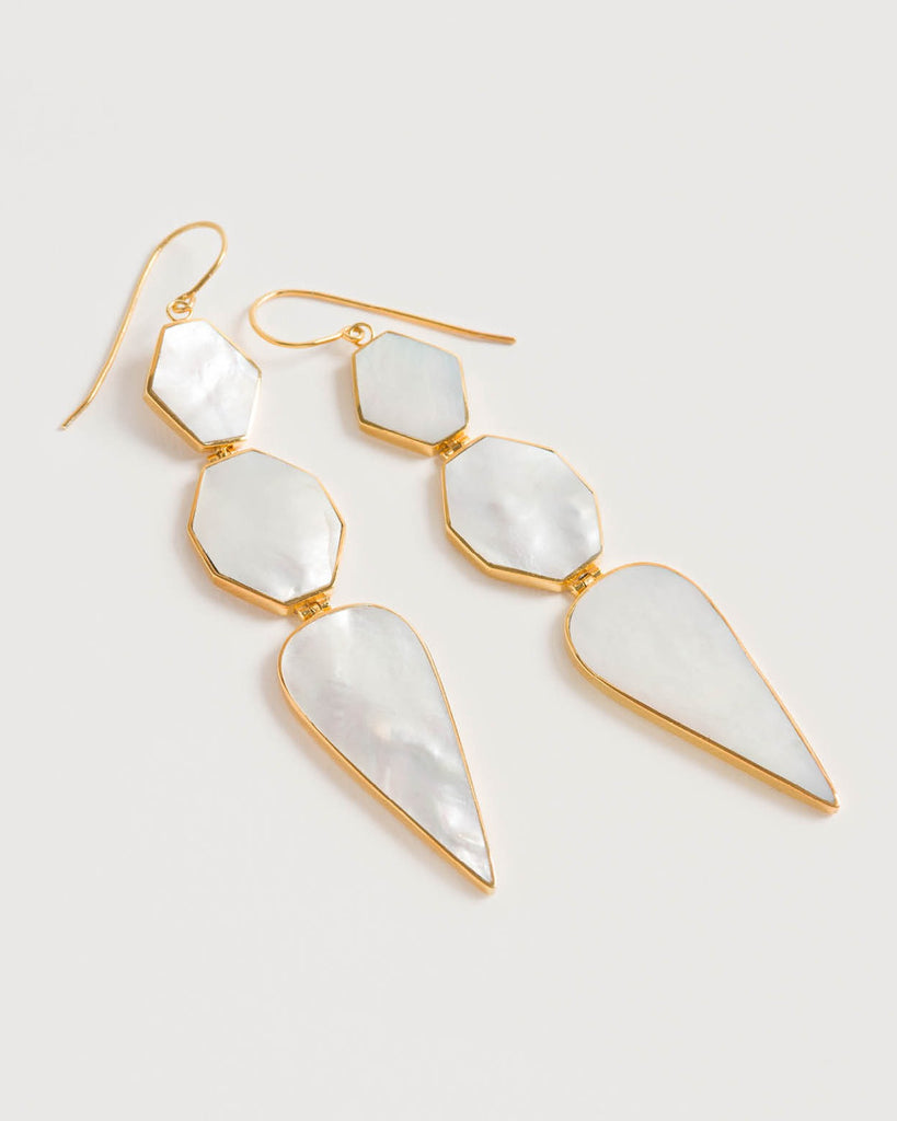 Warrioress Mother of Pearl Earrings