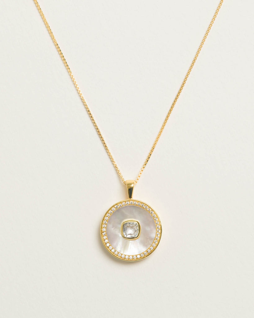 White Topaz Mother of Pearl Necklace
