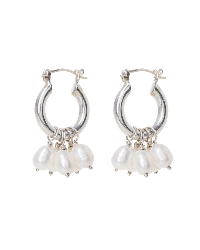 Silver Mini Hoops with Detachable Pearls