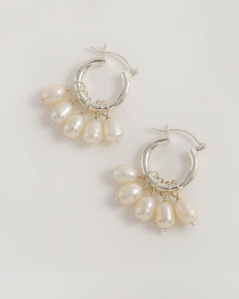 Silver Mini Hoops with Detachable Pearls
