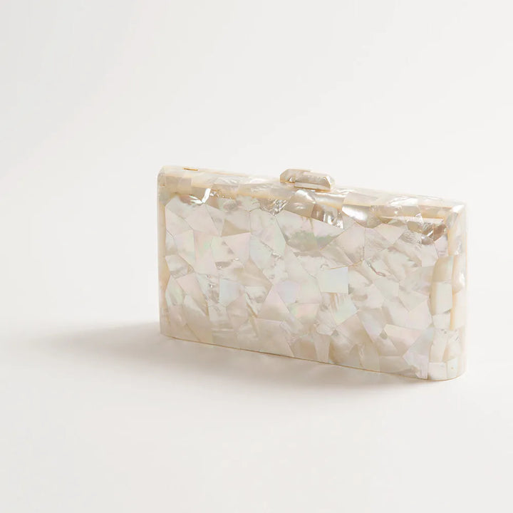 Aphrodite Ivory Designer Pearl Clutch Bag White Freya Rose Freya Rose
