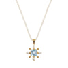 Seed Pearl Necklace with Blue Topaz Cross Pendant - Freya Rose Pearl  Jewellery