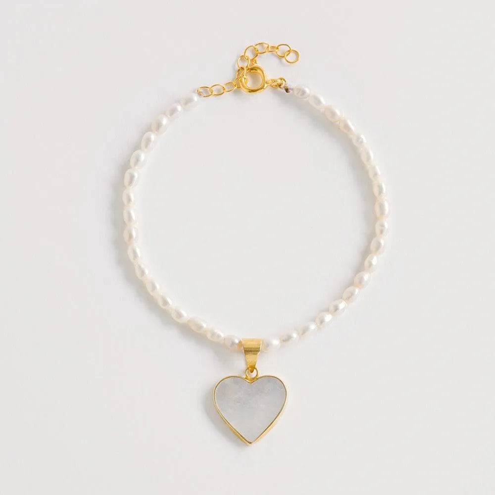 Heart Bracelet Brighton Pearl Bracelet Rice Pearl Bracelet With