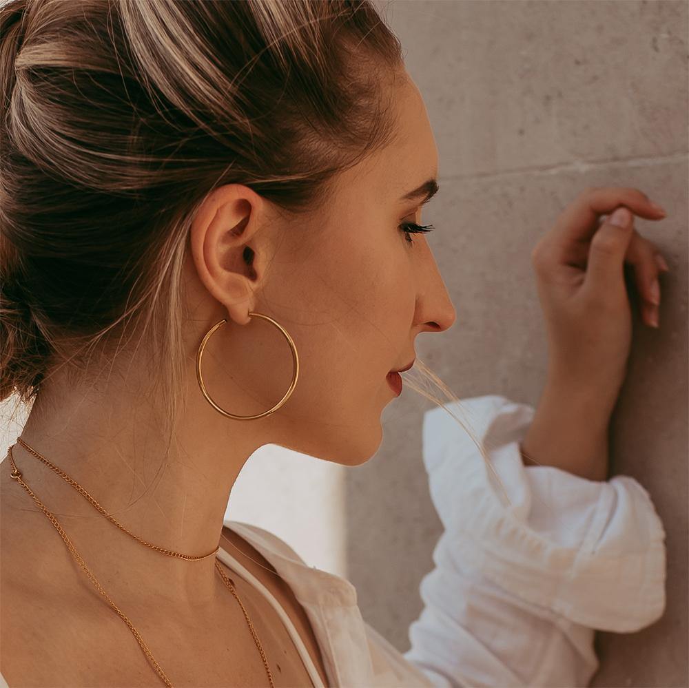 Large Gold Vermeil Hoop Earrings - Freya Rose Jewellery