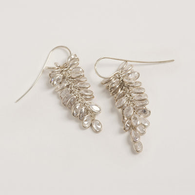 Silver Midi Crystal Drop Earrings - Freya Rose Jewellery