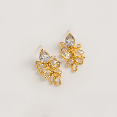 Petite Gold Vermeil Crystal Drop Earrings - Freya Rose Jewellery