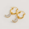 Gold Mini Hoop Earrings with Detachable Moons - Freya Rose Jewellery