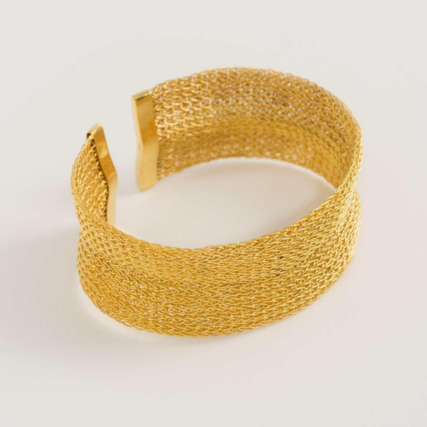 Medium 22ct Gold Weave Cuff - Freya Rose Jewellery